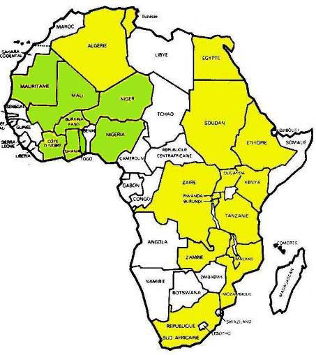 La Province de l'Afrique de l'Ouest en vert